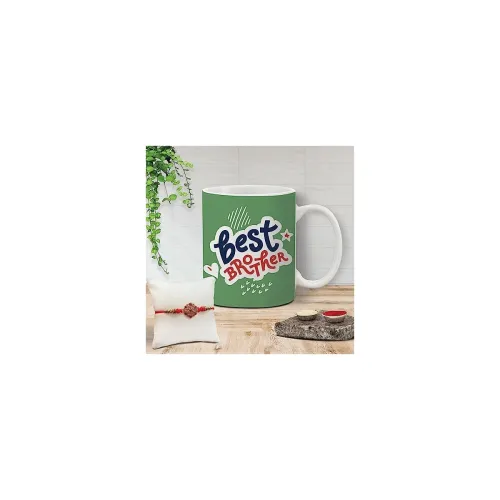 Image of The Purple Tree Rakhi for Brother with Mug and Card Hamper, Rakhi Gift for Brother, MR3