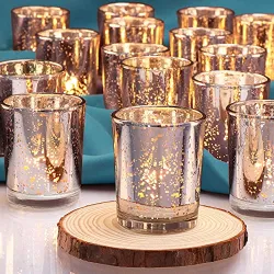 The Purple Tree Silver Mercury Votive Tealight Candle Holders For Diwali Christmas (Pack Of 6) Diwali Tealights, Corporate Gifts, Home Decor Gift Item, Diwali Decoration, Christmas Tealight,...