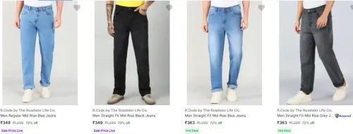 Image of R Code By The Roadster Life Co Men's Jeans Starting @ ₹349
