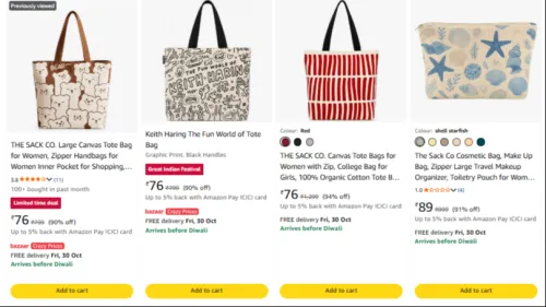 Image of THE SACK CO. handbags for women upto 90% Discount