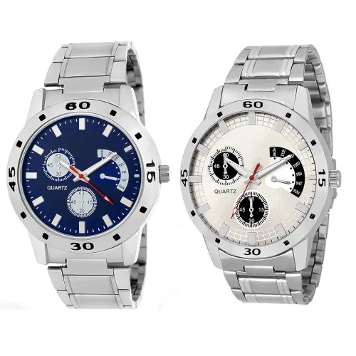 Image of The Shopoholic Analog Stainless Steel Watch Combo