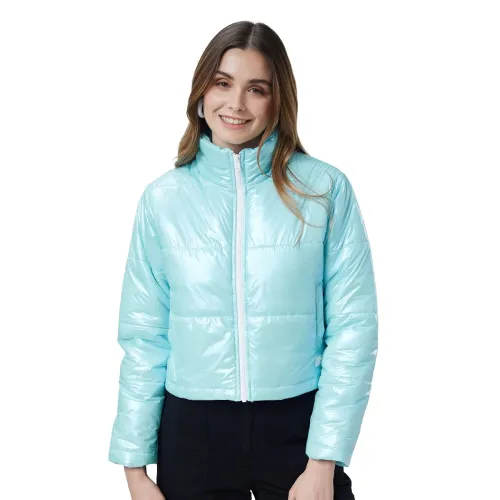 Image of The Souled Store Solids Women and Girls Solid Full Sleeve Cotton Blend Puffer
