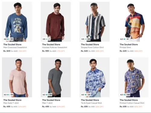 Image of The Souled store Men's Clothing at minimum 76% Discount
