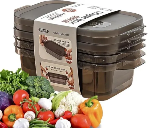 Image of THE SR BRAND Plastic Food Storage Containers (Black-Set of 3)