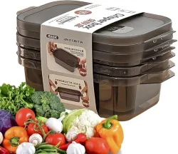 THE SR BRAND Plastic Food Storage Containers (Black-Set of 3)