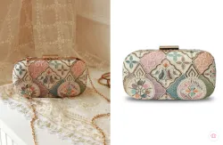 THE TAN CLAN Mughal Embroidered Box Clutch