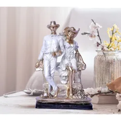 The White Ink DÉCOR Couple Figurine Modern Art Beautiful Love Couple showpiece Gift for Valentine Day