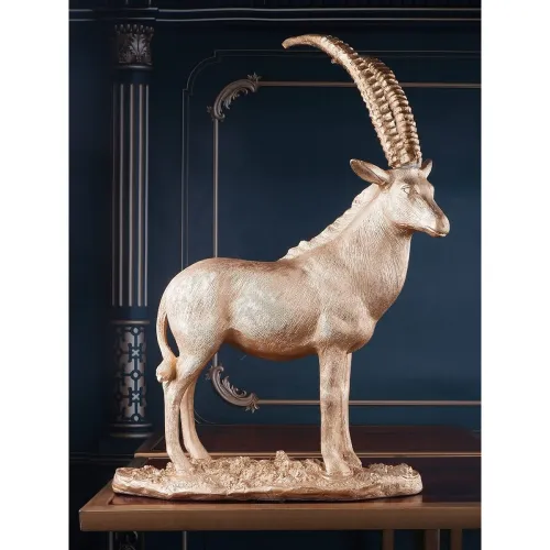 Image of THE WHITE INK DECOR Geometric Elk Deer Statue – 17 Inch