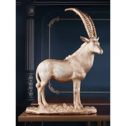 THE WHITE INK DECOR Geometric Elk Deer Statue – 17 Inch