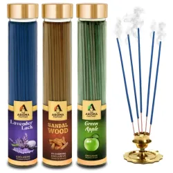 The Aroma Factory Lavender,Sandalwood Chandan & Green Apple Agarbatti for Pooja,Luxury Incense,100% Herbal Fragrance Aga