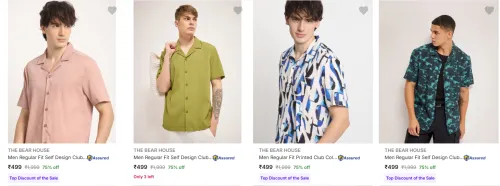 Image of The Bear House Men's Shirts upto 75% Discount
