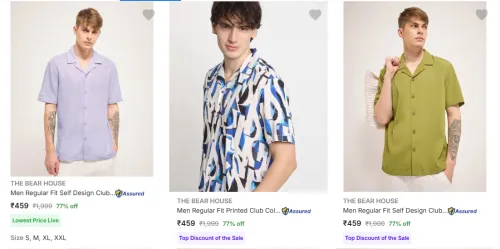 Image of The Bear House Men's Shirts upto 77% Discount