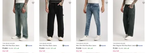 Image of The Bear House Men's Jeans at minimum 62% Discount