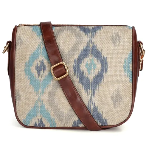 Image of THE CLOWNFISH Garnet Series Printed Handicraft Fabric & Tapestry Crossbody Sling Bag for Women Ladies Single Shoulder Ba