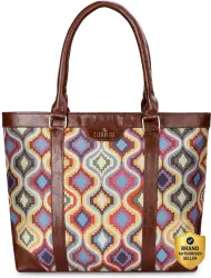 The CLOWNFISH 15.6 L Laptop Backpack Miranda Series 14 inch Laptop Bag For Women Printed Fabric Hand Messenger bag (Multicolor)