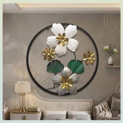 Image of THEDIVINEINN Luxury Metal Floral Wall Decor Hanging Artwork