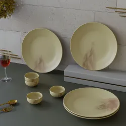 The Earth Store Ivory Italian Set of 8 Dinner Set 4 