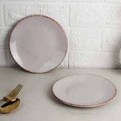 The Earth Store Glossy Lavender Marble Ceramic Quarter Plates (Set of 2, 7 Inch)