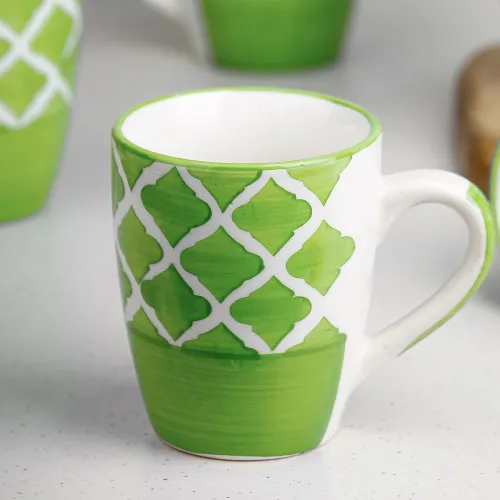 Image of The Earth Store Green Moroccan Ceramic Coffee Mug