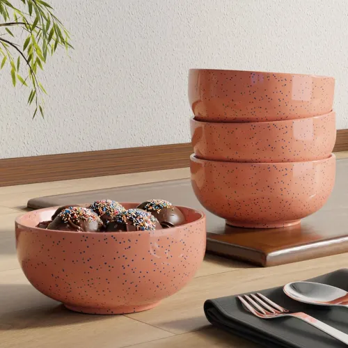 Image of The Earth Store Spiral Pink Ceramic Set of 4