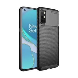 TheGiftKart Rugged Carbon Fibre Armor Back Cover Case for OnePlus 8T | Shockproof & Protective | Stunning Minimalist Design Back Case Cover for OnePlus 8T (TPU, Black)