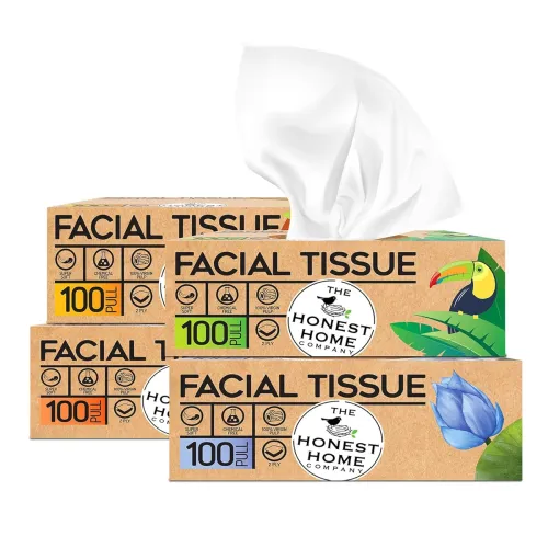 Image of The Honest Home Co. 2Ply Soft Facial TissuePaper Box Packof4 (100 Pulls / box) 