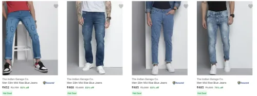 Image of The Indian Garage Co Men's Jeans upto 83% Discount