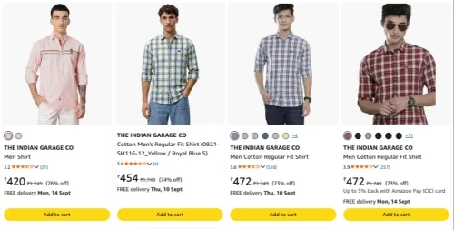 Image of The Indian Garage Co Men's shirts upto 76% coupon 
