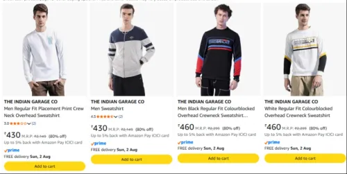 Image of The indian garage Men's Sweatshirts at 80% discount 
