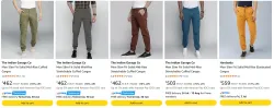 The Indian Garage Co Mens Cargos at minimum 70% Discount