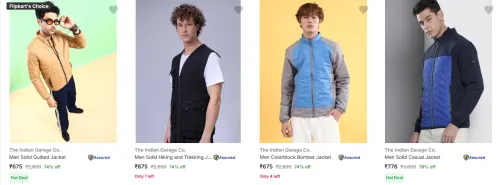 Image of The Indian Garage Co Men's Jackets upto 79% Discount