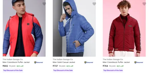 Image of The Indian Garage Co Men's Jackets upto 82% Discount