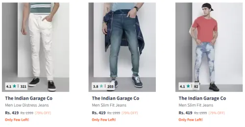 Image of The Indian Garage Co Men's Jeans @ Flat 79% Discount