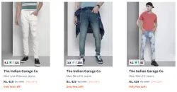 The Indian Garage Co Mens Jeans @ Flat 79% Discount