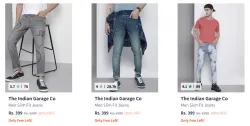 The Indian Garage Co Mens Jeans at minimum 80% Discount