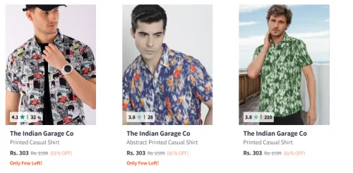 Image of The Indian Garage Co. Men's Shirts upto 81% Discount