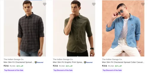 Image of The Indian Garage Co Men's Shirts upto 82% Discount