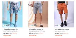 The Indian Garage Co. Mens Shorts at minimum 80% Discount