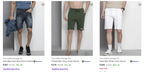 Image of The Indian Garage Co Men's Shorts upto 80% Discount