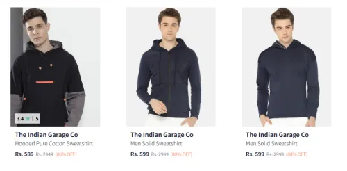 Image of The Indian Garage Co. Men's Sweatshirts at minimum 80% Discount