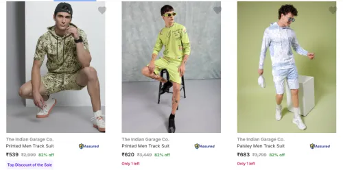 Image of The Indian Garage Co Men's Tracksuits upto 82% Discount