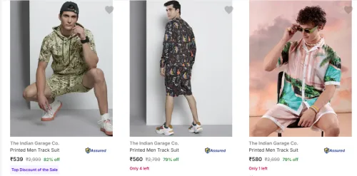 Image of The Indian Garage Co Men's Tracksuits upto 82% Discount
