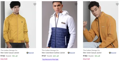 Image of The Indian Garage Co Men's Jackets upto 82% Discount