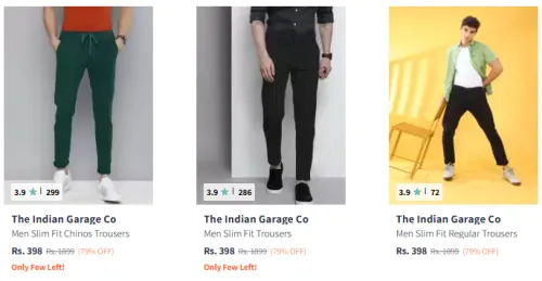 Image of The Indian Garage Co Men's Trousers @ Flat 79% Discount