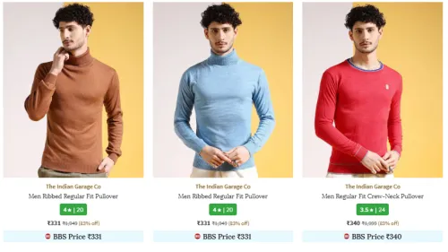 Image of The Indian Garage Co. Brand Men's Sweaters & Cardigans @ Flat 80% Discount