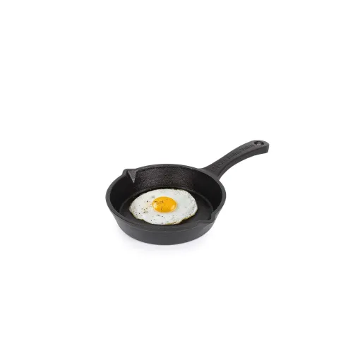 Image of The Indus Valley Cast Iron Mini Tadka Fry Pan 15.2cm (6 inch) | Pre-Seasoned Small Omelette Pan/Skillet | 0.42L, 1.1kg |