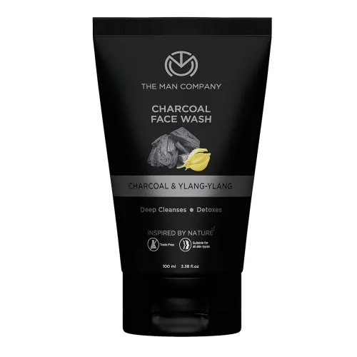 Image of The Man Company Activated Charcoal Face Wash for Men | Ylang Ylang | Oil Control | Unclog Pores | Deep Cleansing | Black