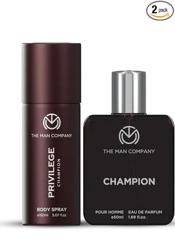 Image of The Man Company Champion Perfume & Deo Combo for Men - Set of 2 | Premium Long-Lasting Fragrance for Him | Valentine gif