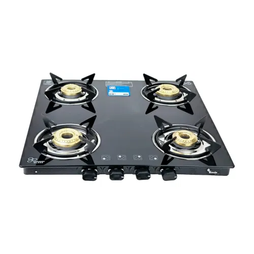 Image of Thermador EcoFlame 4 Burner Gas Stove Glass Top Manual Ignition | Brass Plated Burners | Four Burner Gas Stove | LPG | I