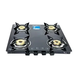 Thermador EcoFlame 4 Burner Gas Stove Glass Top Manual Ignition | Brass Plated Burners | Four Burner Gas Stove | LPG | I